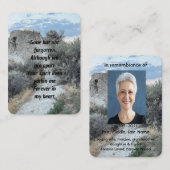 記念写真祈りの言葉砂漠山歩道ウォーク 名刺 (正面/裏面)