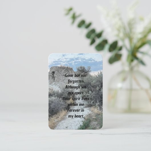 記念写真祈りの言葉砂漠山歩道ウォーク 名刺 (スタンド正面)