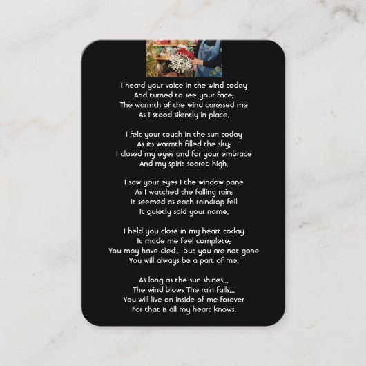 記念写真祈りの言葉花屋 名刺 (正面)