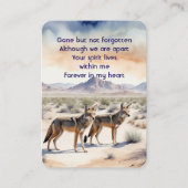 記念写真祈りの言葉記念コヨーテ砂漠 名刺 (正面)