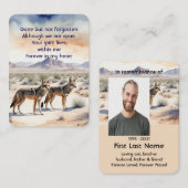 記念写真祈りの言葉記念コヨーテ砂漠 名刺 (正面/裏面)