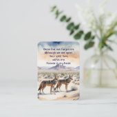 記念写真祈りの言葉記念コヨーテ砂漠 名刺 (スタンド正面)