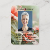 記念写真祈りの言葉記念ハミングバード 名刺 (裏面)