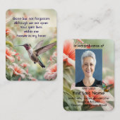 記念写真祈りの言葉記念ハミングバード 名刺 (正面/裏面)
