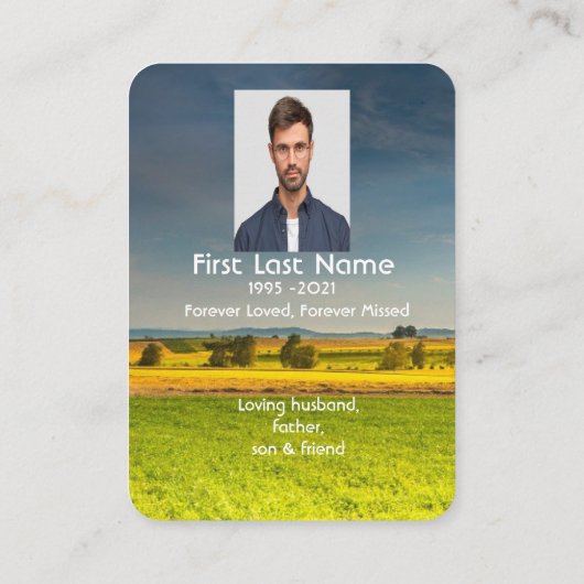 記念写真祈りの言葉農業作物畑風景 名刺 (裏面)