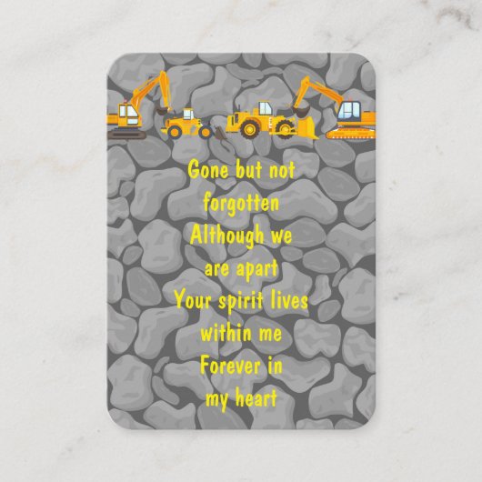 記念写真祈りの言葉重装備品建築 名刺 (正面)