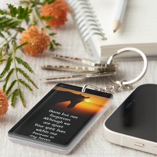 記念写真祈りの言葉馬シルエット キーホルダー (正面右)