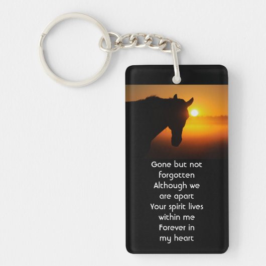 記念写真祈りの言葉馬シルエット キーホルダー (正面)