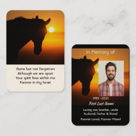 記念写真祈りの言葉馬シルエット 名刺