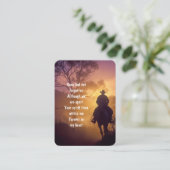 記念写真祈りの言葉馬バックライド 名刺 (スタンド正面)