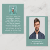 記念写真祈りの言葉Kingfisher 名刺 (正面/裏面)