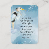 記念写真素晴らしブルーヘロン鳥ビジネスカード 名刺 (正面)