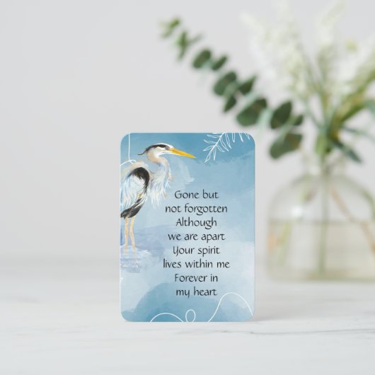 記念写真素晴らしブルーヘロン鳥ビジネスカード 名刺 (スタンド正面)