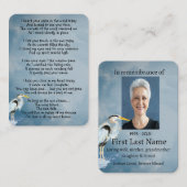 記念写真素晴らしブルーヘロン鳥ビジネスカード 名刺 (正面/裏面)