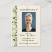 記念写真緑葉の植物緑 名刺 (裏面)