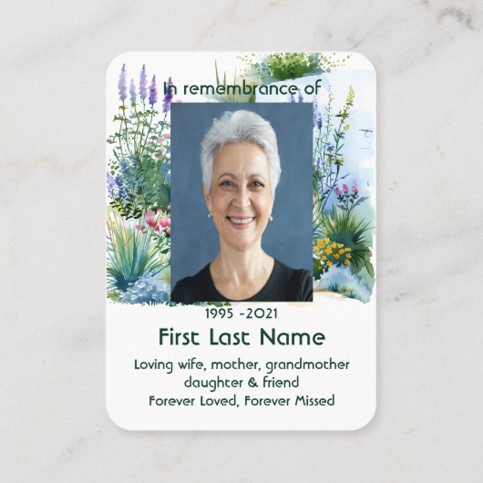 記念写真美しいガーデンパスガーデナー 名刺 (裏面)