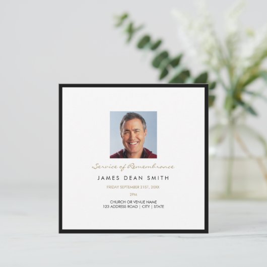 記念写真葬儀追悼会 招待状 (スタンド正面)