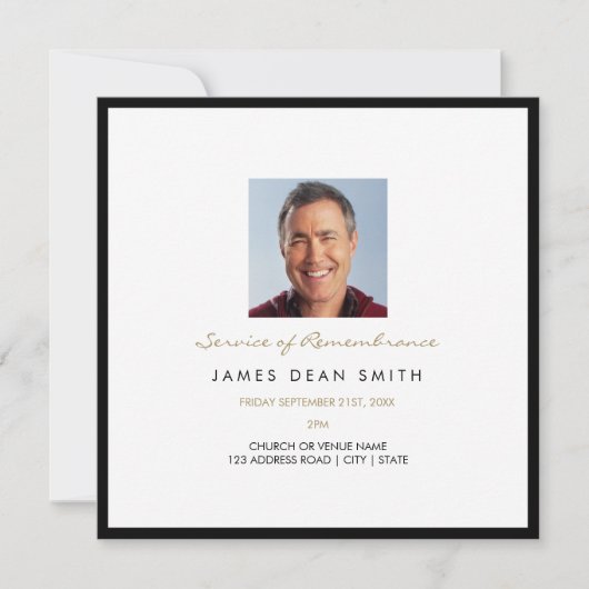 記念写真葬儀追悼会 招待状 (正面)