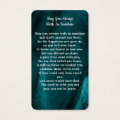 記念写真葬式エメラルドグリーン祈りの言葉カード (裏面)