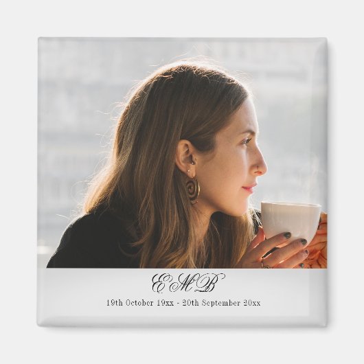 記念写真葬式モノグラム マグネット (正面)