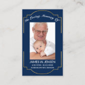 記念写真葬式悔やみや弔慰祈りの言葉カード 名刺 (正面)