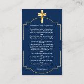 記念写真葬式悔やみや弔慰祈りの言葉カード 名刺 (裏面)