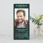 記念写真葬式祈りの言葉カードエメラルドグリーン (スタンド正面)