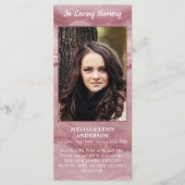 記念写真葬式祈りの言葉カードバラ石英 (正面)