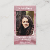 記念写真葬式祈りの言葉カードバラ石英 コーリングカード (正面)