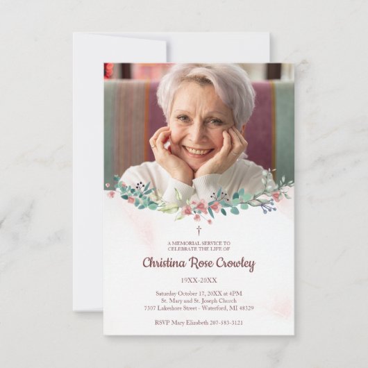 記念写真親愛フローラピンク ノートカード (正面)