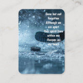 記念写真記念アイスホッケースポーツプレーヤー 名刺 (正面)