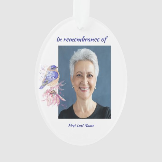記念写真詩ブルーバードガーデンバード オーナメント (裏面)