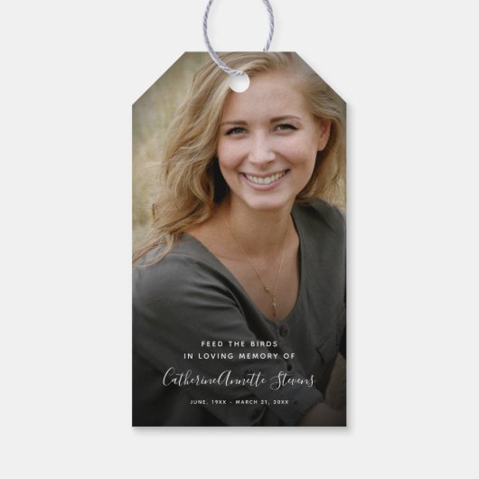 記念写真野鳥種子のお葬式記念GI ギフトタグ (裏面)
