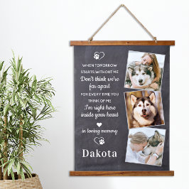 記念写真3ペット損失贈答犬メモリアル 吊り下げ型タペストリー