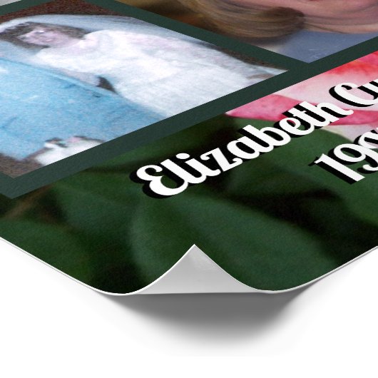 記念写真4枚の愛する人のバラ写真 ポスター (角)