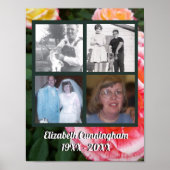 記念写真4枚の愛する人のバラ写真 ポスター (正面)