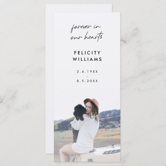 記念写真 |お葬式のお願い詩の祈りの言葉カード (正面/裏面)