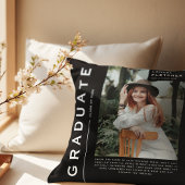 記念写真&引用文卒業ギフトブラック クッション