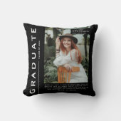 記念写真&引用文卒業ギフトブラック クッション (正面)