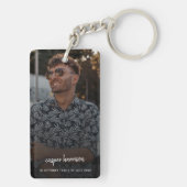 記念写真 |愛情のあるメモリスクモダンリプト キーホルダー (裏面)