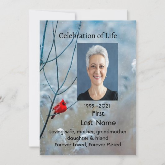 記念写真(鳥)ショウジョウコウカンチョウアカバードツリー 招待状 (裏面)