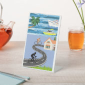 記念台座への乗り物のサイン 台座サイン (インサイチュ)