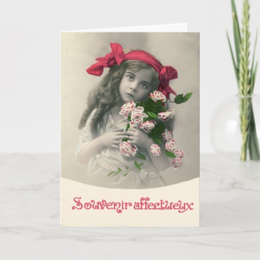 記念品のAffectueuxのヴィンテージのフランス人カード カード (正面)