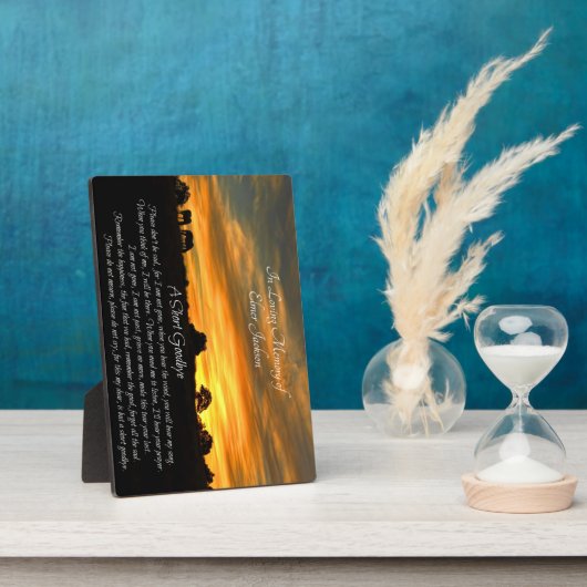 記念品スピリチュアル詩の馬の夕日 フォトプラーク (側面)