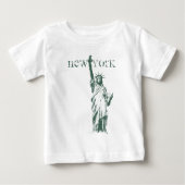 記念品ベビーのニューヨークのワイシャツNYCの自由の女神 ベビーTシャツ (正面)