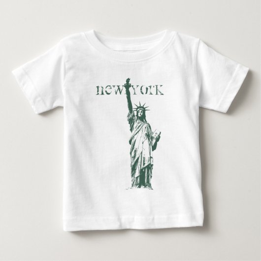 記念品ベビーのニューヨークのワイシャツNYCの自由の女神 ベビーTシャツ (正面)