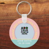 記念品名、文字&特別日付、写真色 キーホルダー (正面)