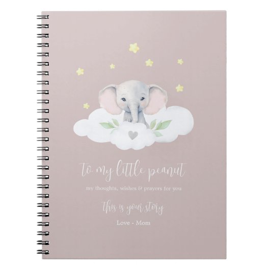 記念品妊娠日誌ピンクモダン象 ノートブック (正面)