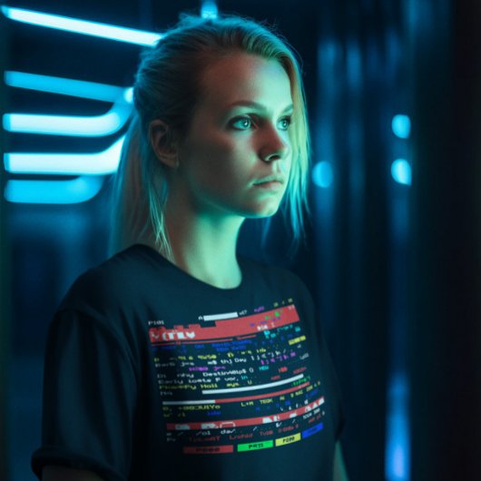 記念品80年代90年代テレテキストグリッチアートノスタルジア Tシャツ