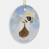 記念天使の犬の翼の写真セラミックオーナメント セラミックオーナメント (右)
